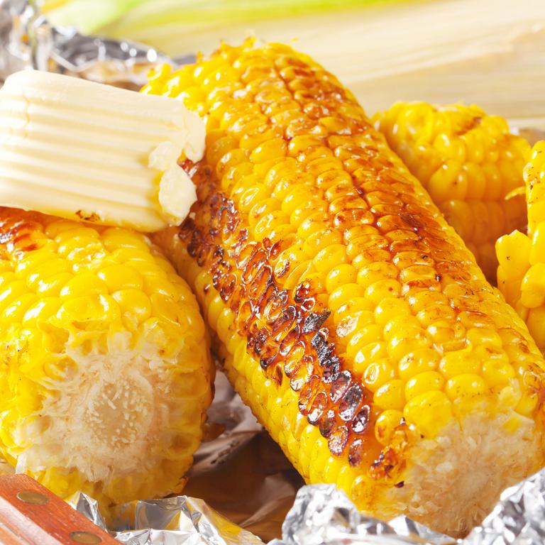 Grilled Corn in Foil with Butter