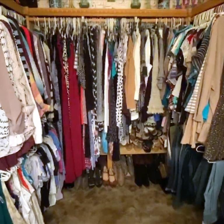 cluttered closet