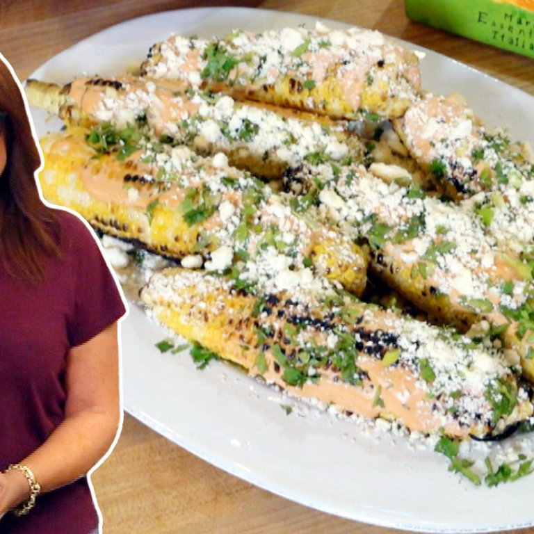 Charred Corn with Chipotle or Aji Panca and Cotija | Rachael Ray