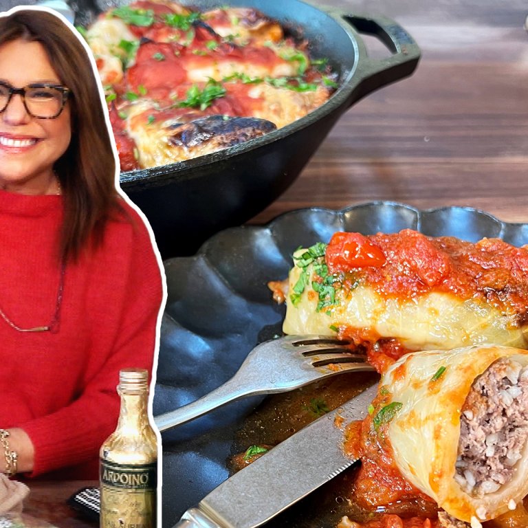 Cast-Iron Skillet Roast Stuffed Cabbage | Rachael Ray