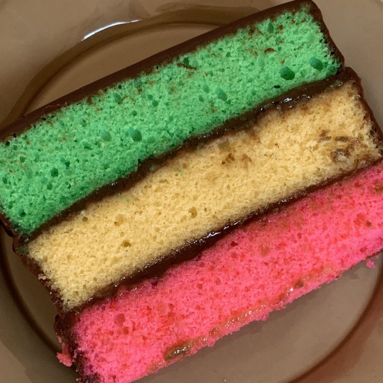 Sheet Pan Rainbow Cookie Cake