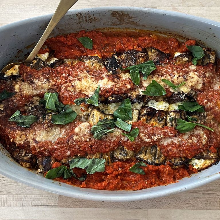 Four Cheese Stuffed Eggplant Rolls (Involtini di Melanzane ai Quattro Formaggi)