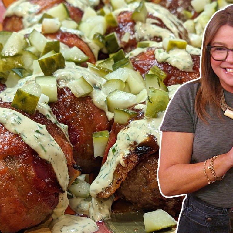 Baseball Meatballs with Bacon Laces, BBQ Sauce Brush and Ranch Drizzle | Rachael Ray