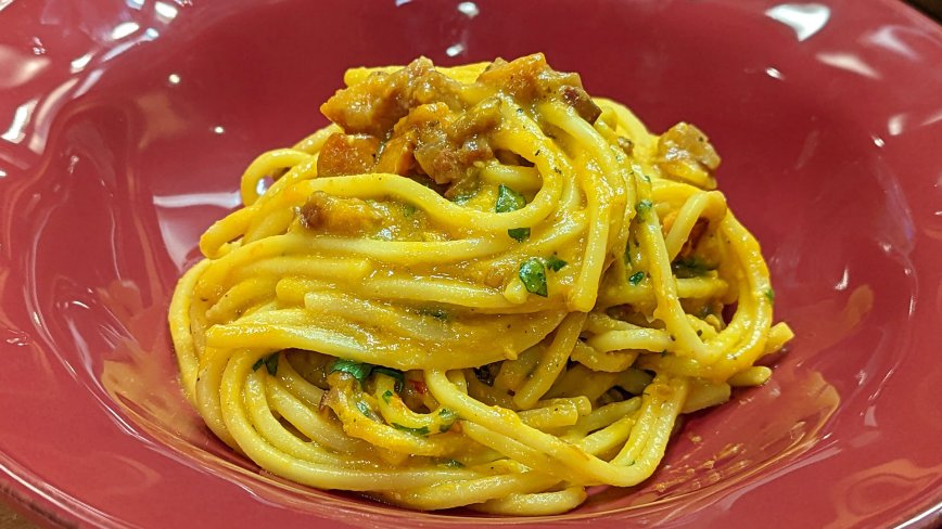 Pumpkin Carbonara with Saffron