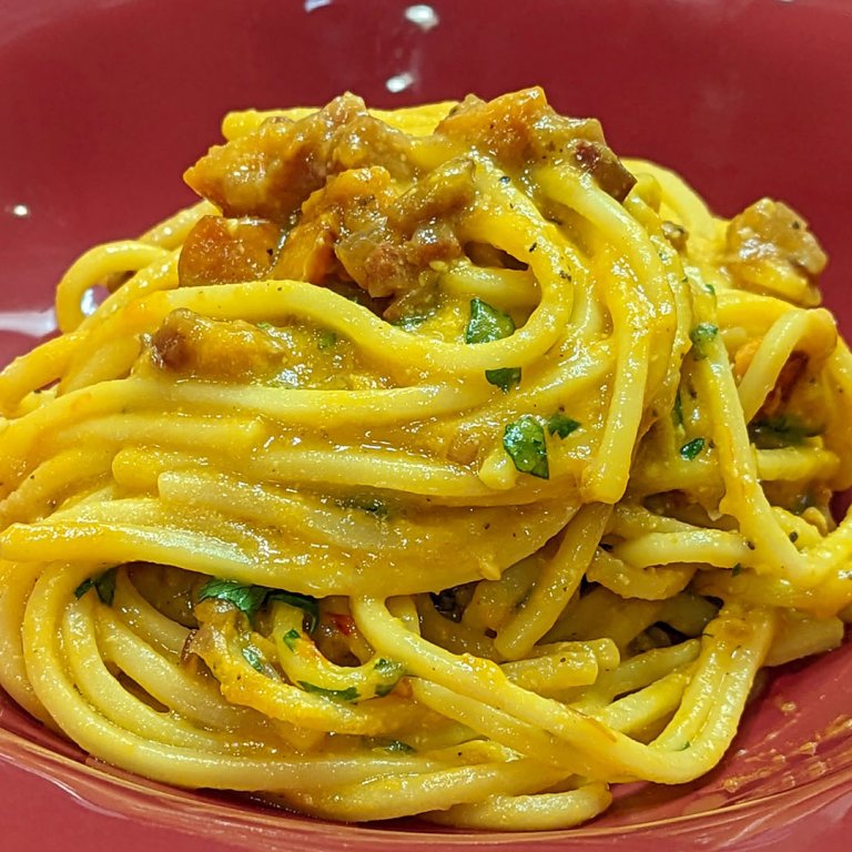 Pumpkin Carbonara with Saffron