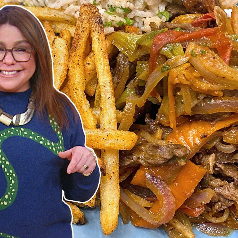 Peruvian-Style Beef Stir-Fry with Rice and Fries | Rachael Ray