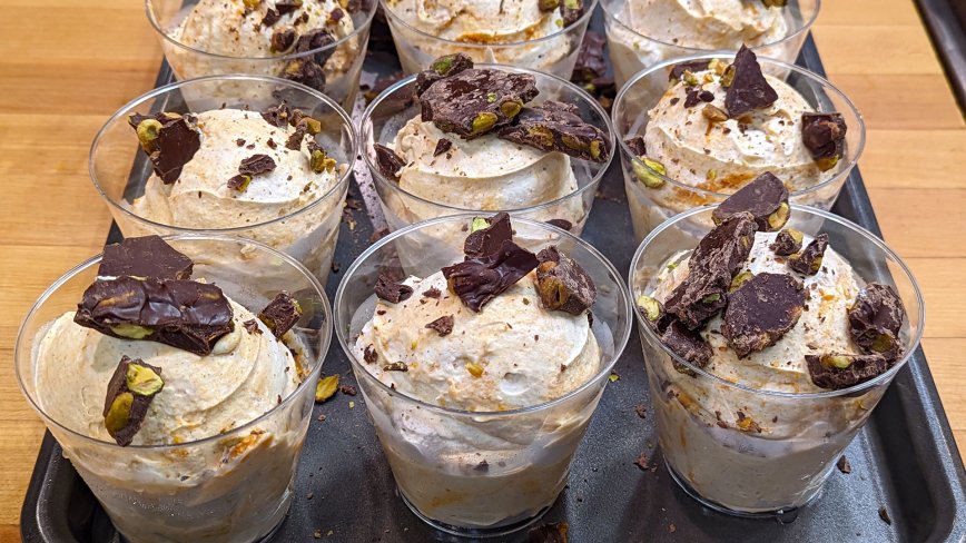 Pumpkin Semifreddo with Chocolate-Covered Pistachios