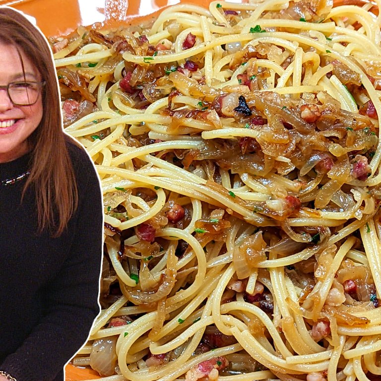 Spaghetti with Pancetta and Onions | Rachael Ray