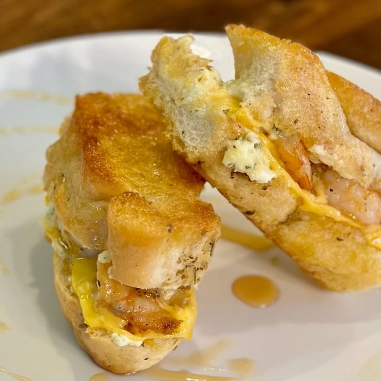 The Ultimate Grilled Cheese—with Cajun Shrimp!