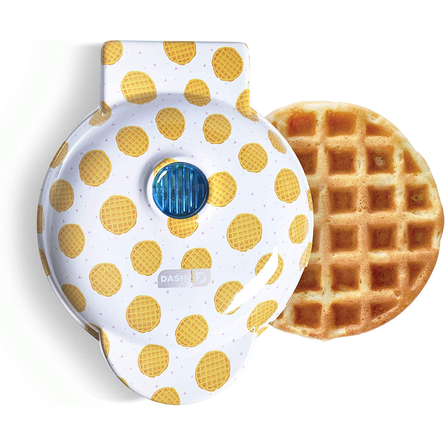 Dash Mini Waffle Maker in White Waffle Pattern