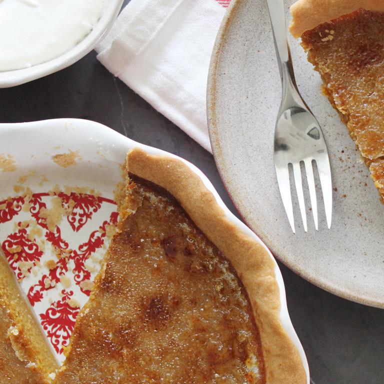 Bruleed Pumpkin Pie With Shortbread Crust