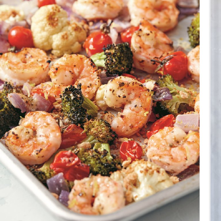 Sheet Pan Parmesan Shrimp & Veggies/Eat Better, Feel Better by Giada De Laurentiis book cover