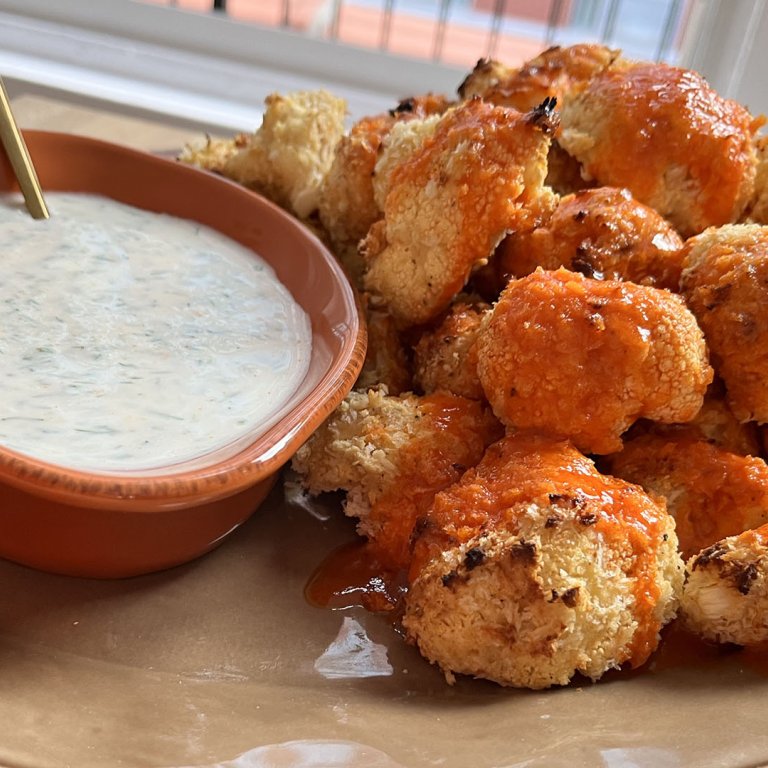 Buffalo Cauliflower with Ranch Dipping Sauce