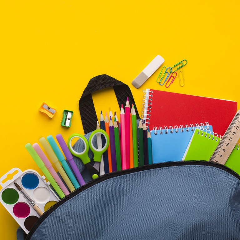 backpack with school supplies